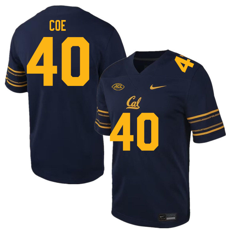 California Golden Bears #40 Ryan Coe ACC Conference College Football Jerseys Stitched-Navy